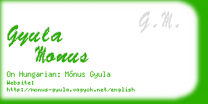 gyula monus business card